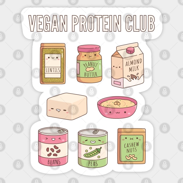 Cute Vegan Protein Club Sticker by rustydoodle